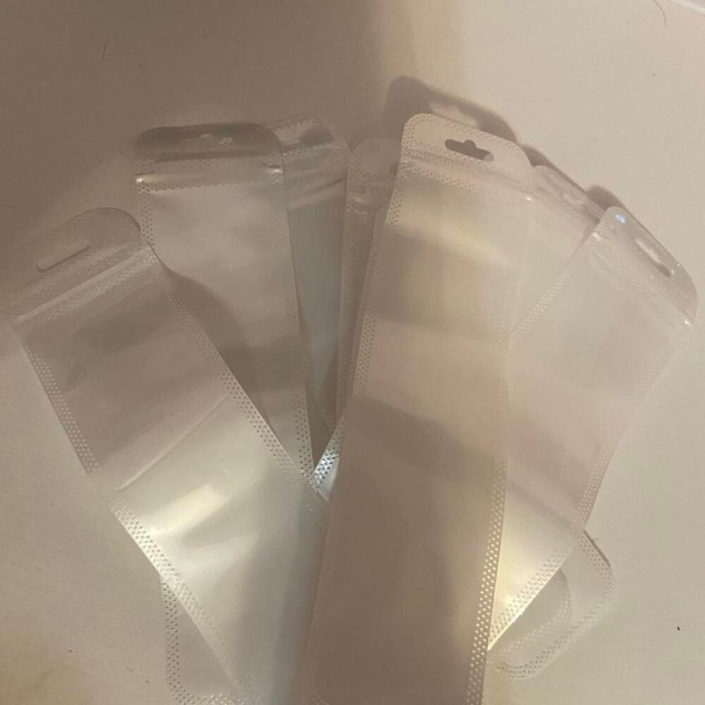 Clear plastic and white pen bags set of 25